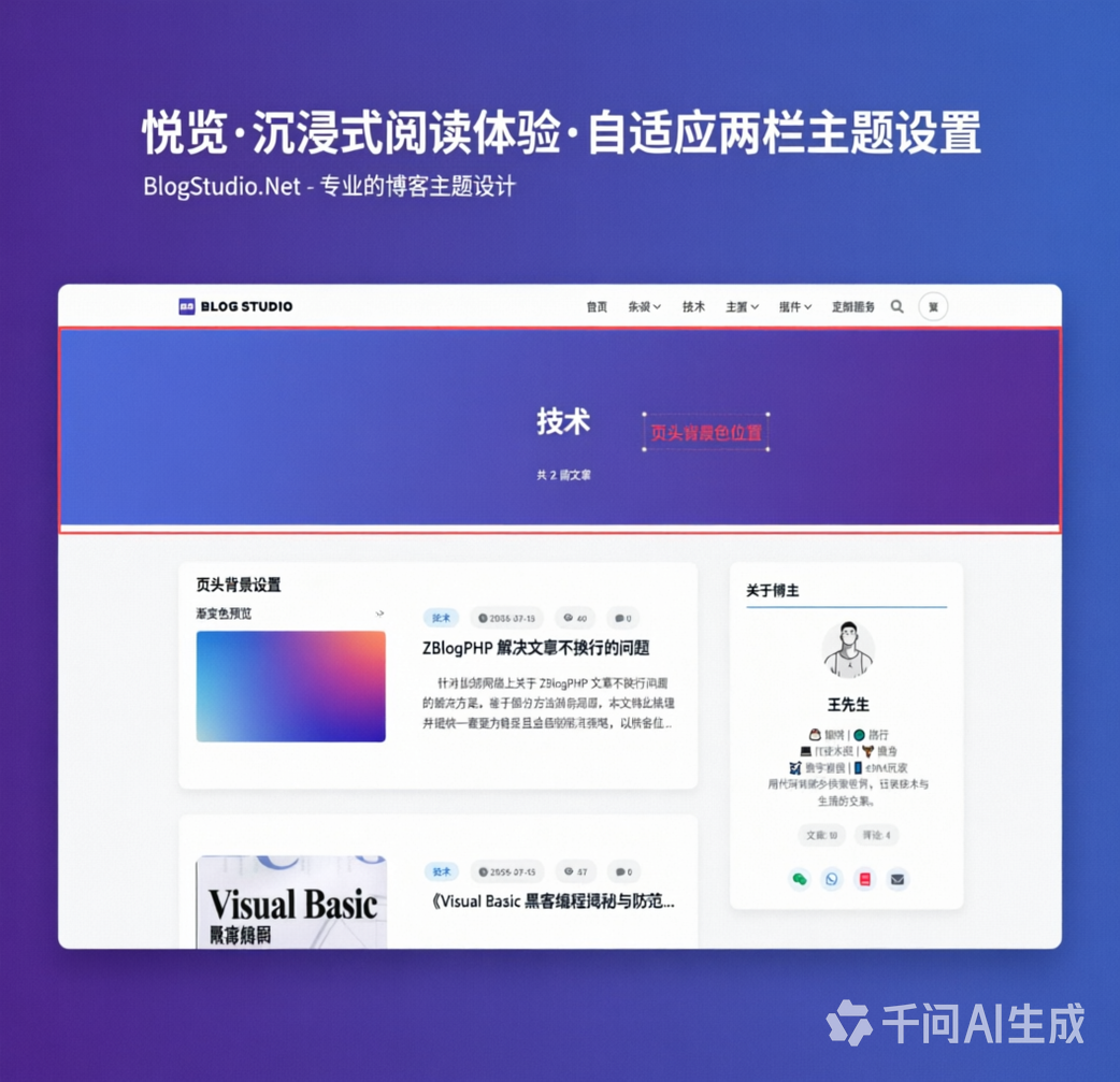 悦览主题 - 如何设置分类与标签页的页头背景色